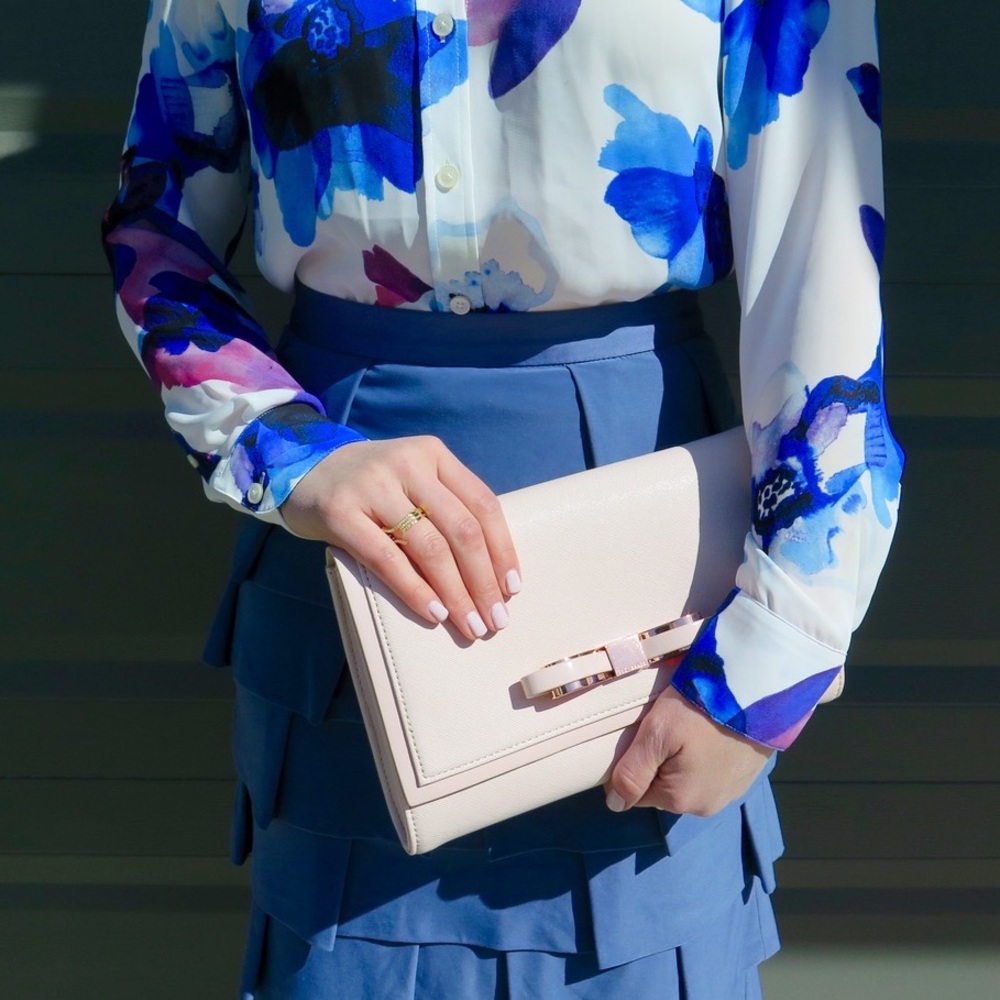 Ted Baker London Bow Clutch in Blush